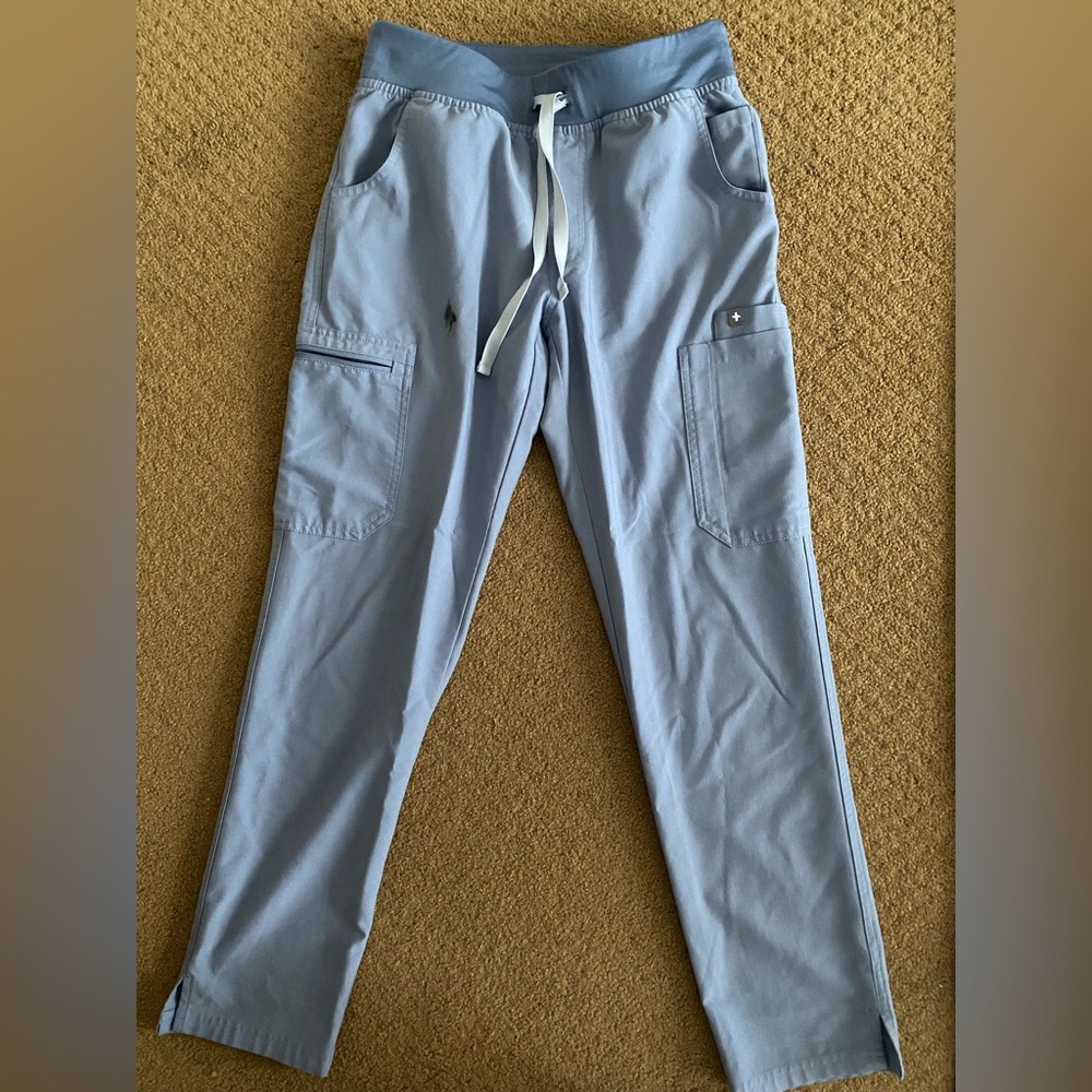 Figs Yola 2.0 Skinny Scrub pants Vapor Blue Space Dye XS petite